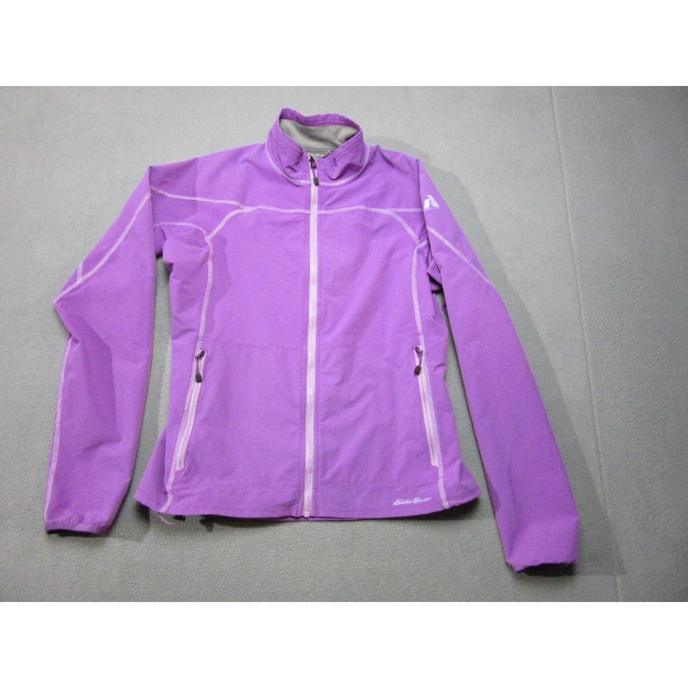 Eddie Bauer Jacket Womens Medium Purple First Ascent Windbreaker Full Zip Hiking